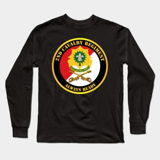 2nd Cavalry Regiment DUI - Red White - Always Ready Long Sleeve T-Shirt